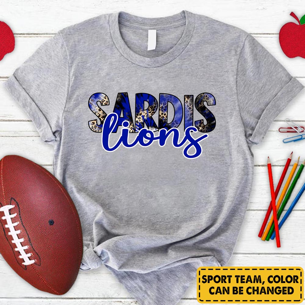 Personalized Lions Custom Sport Team Name School Spirit T-Shirt For Teacher