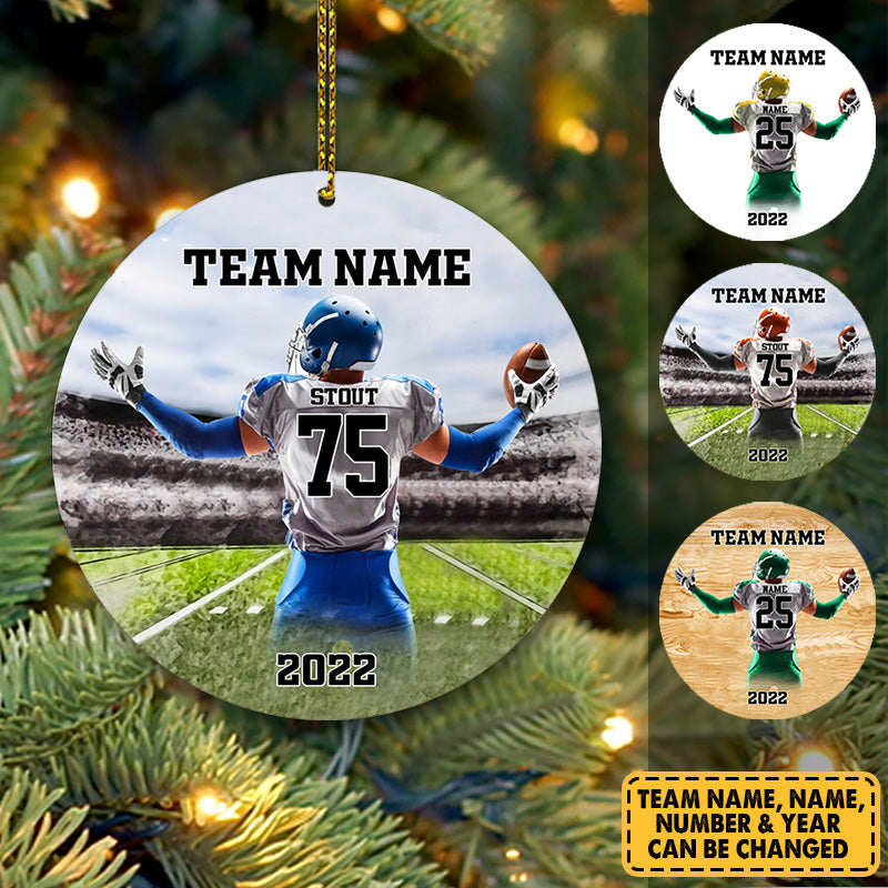Personalized Ornament Gifts For Football Player For Football Lovers - Name & Number Football Ornament