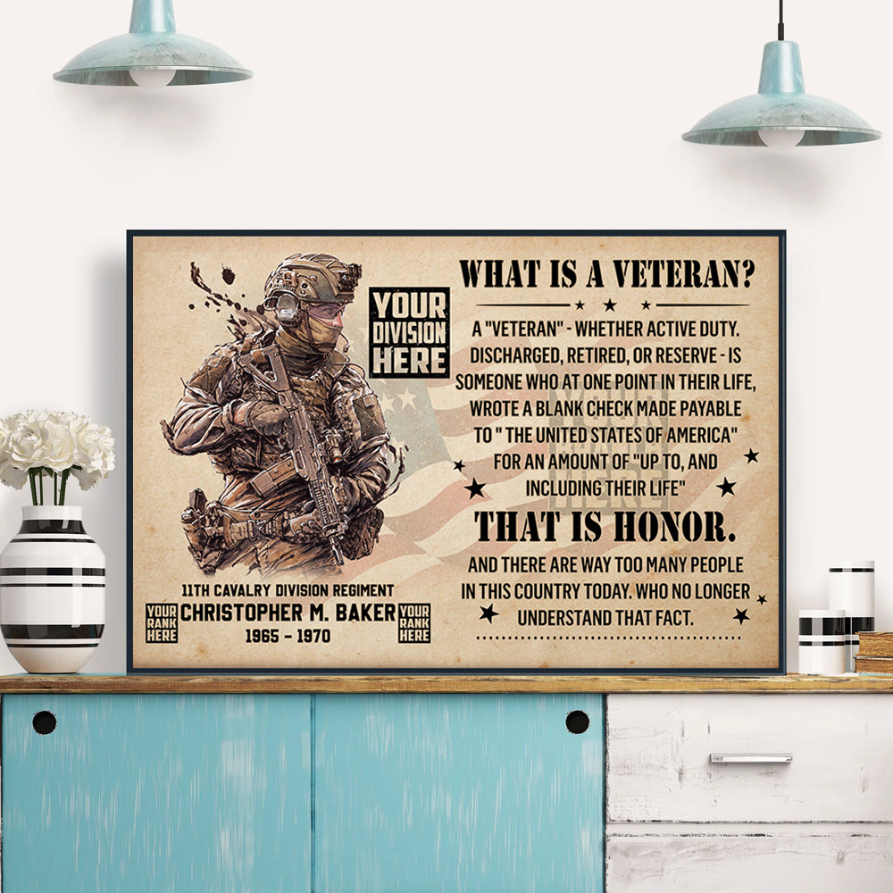 Custom Canvas And Poster What Is A Veteran A Veteran Whether Active Duty Discharged Retired Gift For Veterans K1702