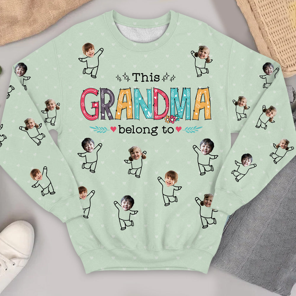 This Grandma Belongs To - Personalized All Over Print Shirt Gift For Grandma Mom