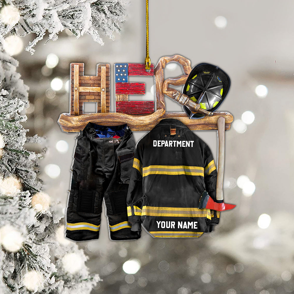 Firefighter Is My Hero Personalized Ornament Gift For Firefighter Fireman K1702