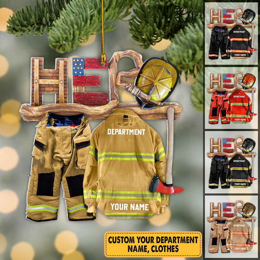 Firefighter Is My Hero Personalized Ornament Gift For Firefighter Fireman K1702