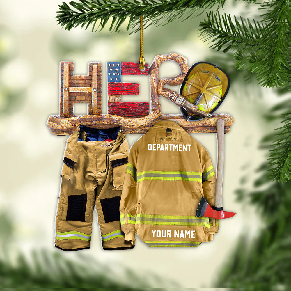 Firefighter Is My Hero Personalized Ornament Gift For Firefighter Fireman K1702