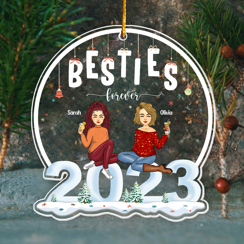 2023 Ornament Besties Forever - Personalized 2023 Shaped Acrylic Ornament