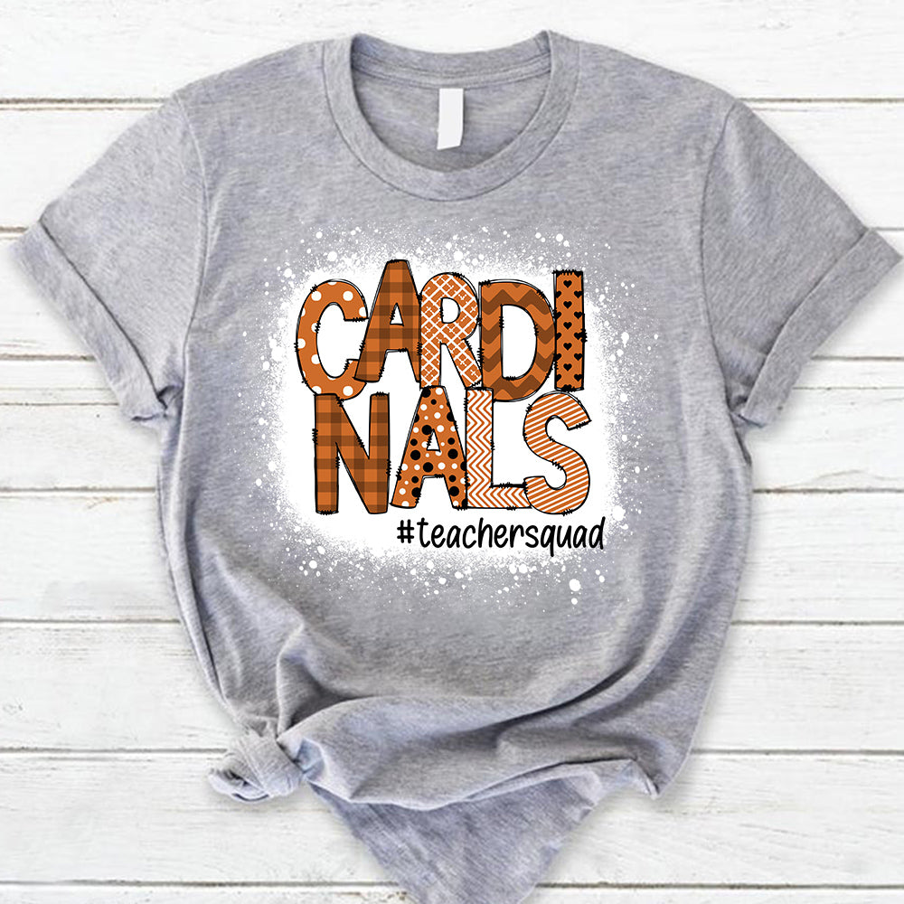 Personalized Cardinals Doodle Pattern T-Shirt For Teacher