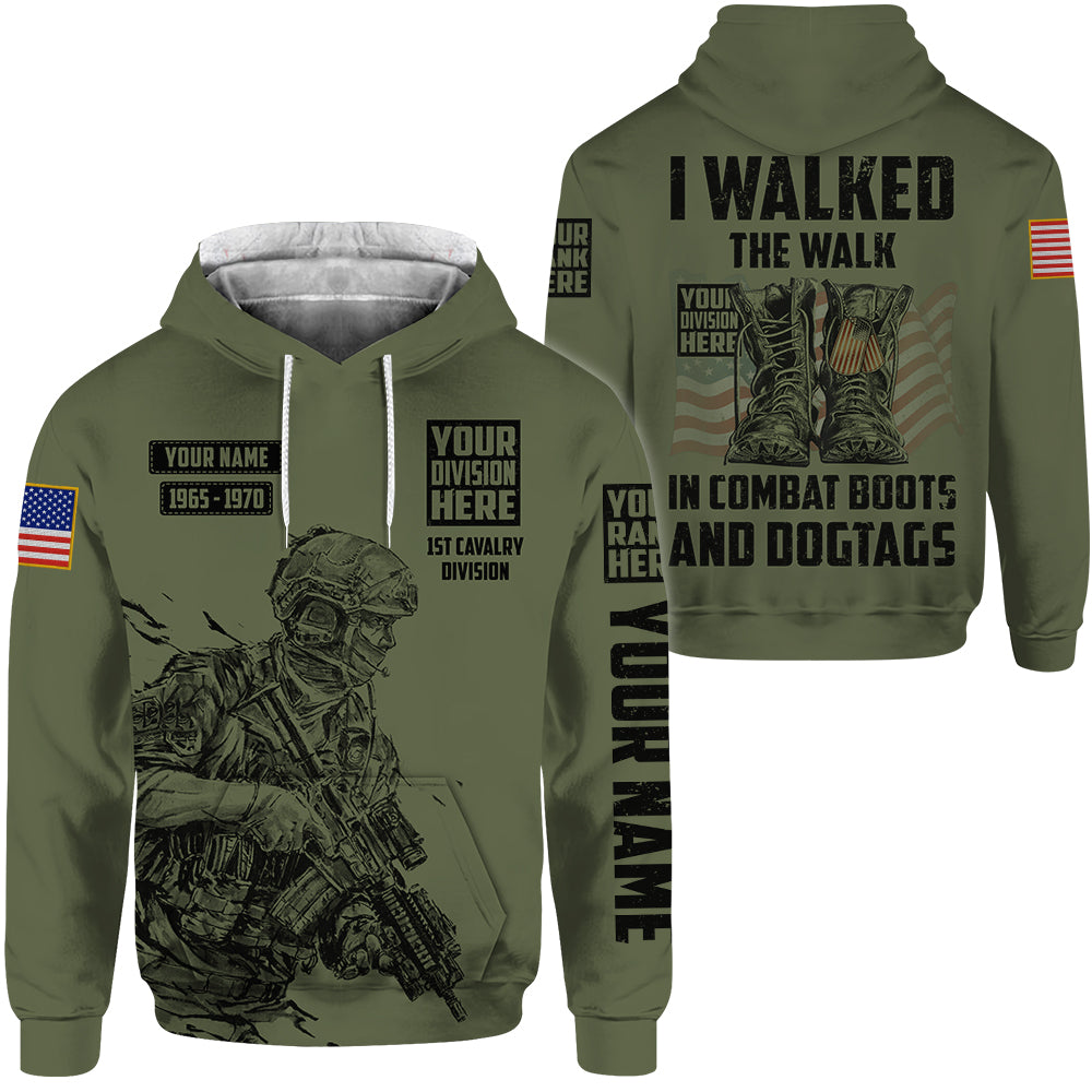 Custom Shirt I Walked The Walk In Combat Boots And Dogtags Gift For Veterans All Over Print Shirt K1702