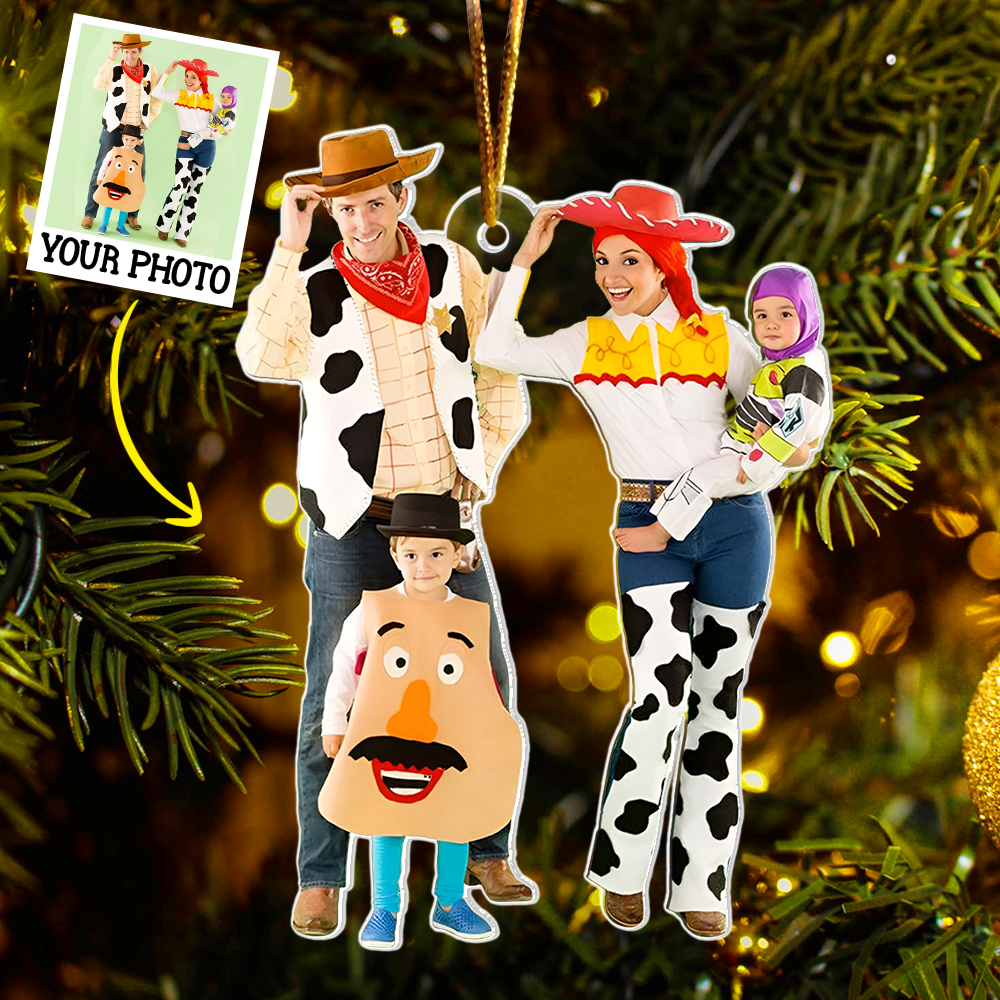 Custom Photo Ornament Gift For Family - Personalized Photo First Christmas Family Ornament