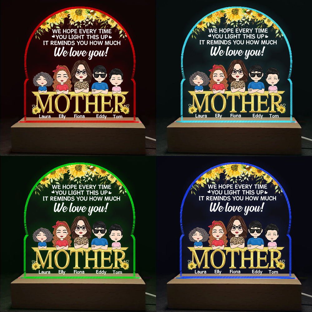 It Reminds You How Much We Love You - Birthday, Loving Gift For Mom,  Mother, Grandma, Grandmother - Personalized Custom 3D Led Light Wooden Base