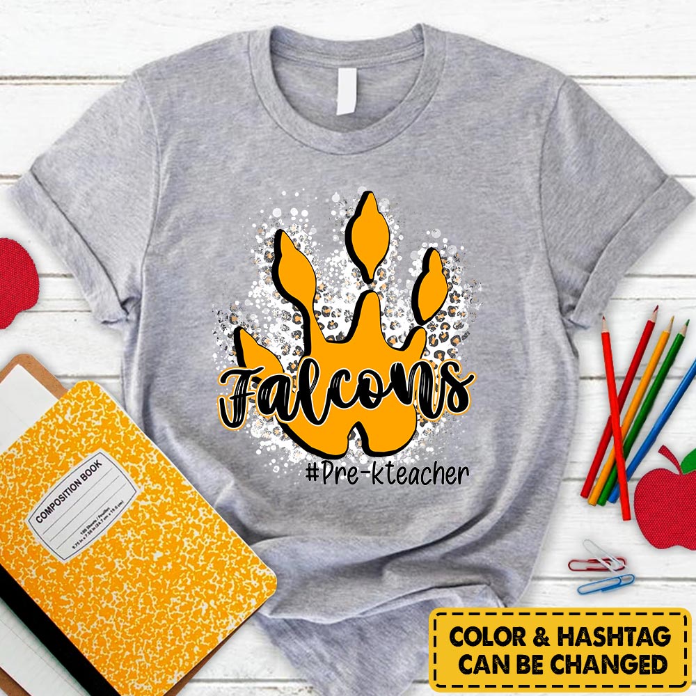 Personalized Falcons Paw T-Shirt For Teacher