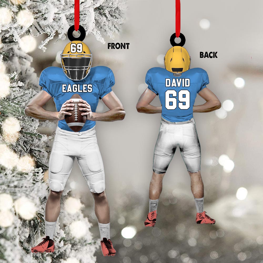 American Football Player Personalized Ornament For Football Lovers - Custom Gift For Football Player