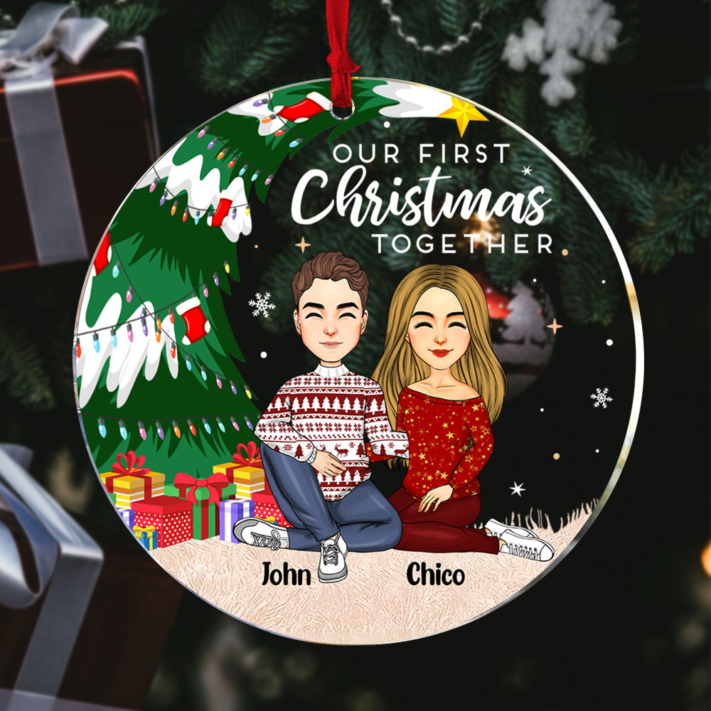 Our First Christmas Together - Personalized Couple Ornament