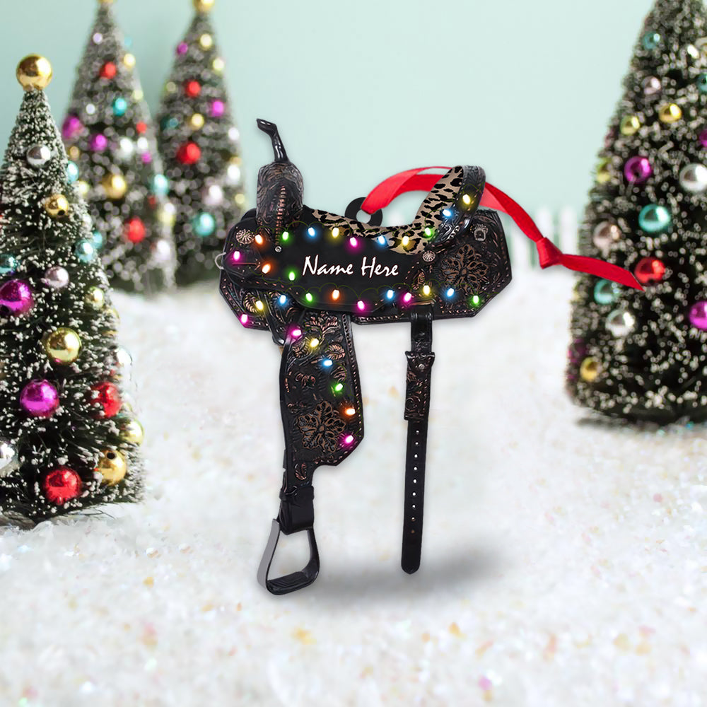 Horse Saddle Personalized Flat Ornament Gifts For Cowboy For Horse Lovers For Your Family