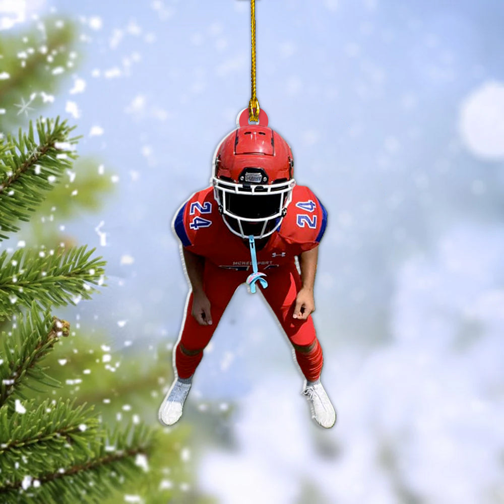 IZI POD Personalized Football Ornament Shape Flat Acrylic, Custom Football  Ornament for Christmas Tree, Christmas Ornament for Football Player