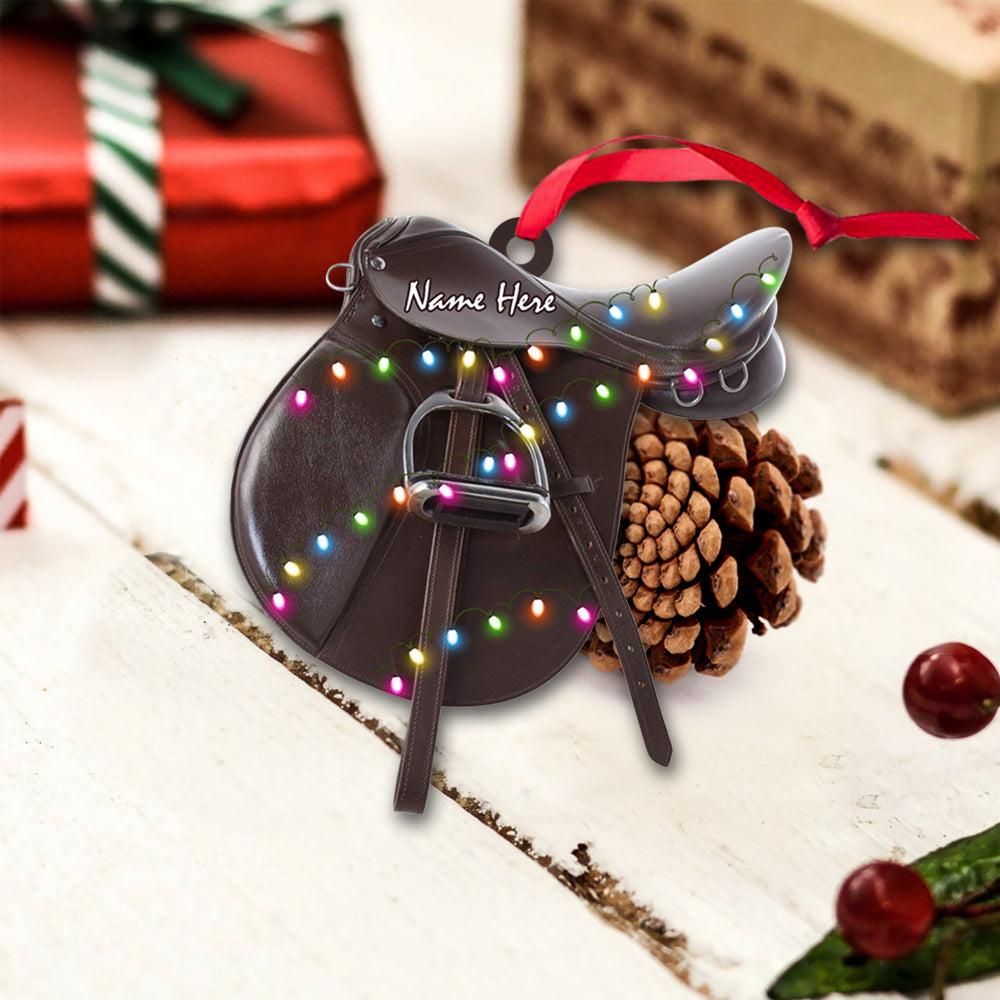 Horse Saddle Personalized Flat Ornament Gifts For Cowboy For Horse Lovers For Your Family