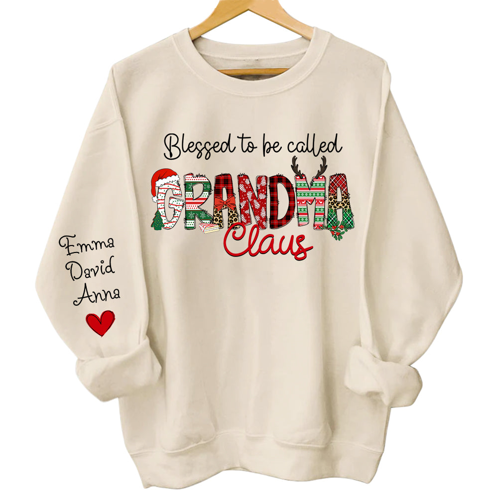 Sweater Sleeve Blessed To Be Called Grandma Claus - Family Best Gifts For Christmas
