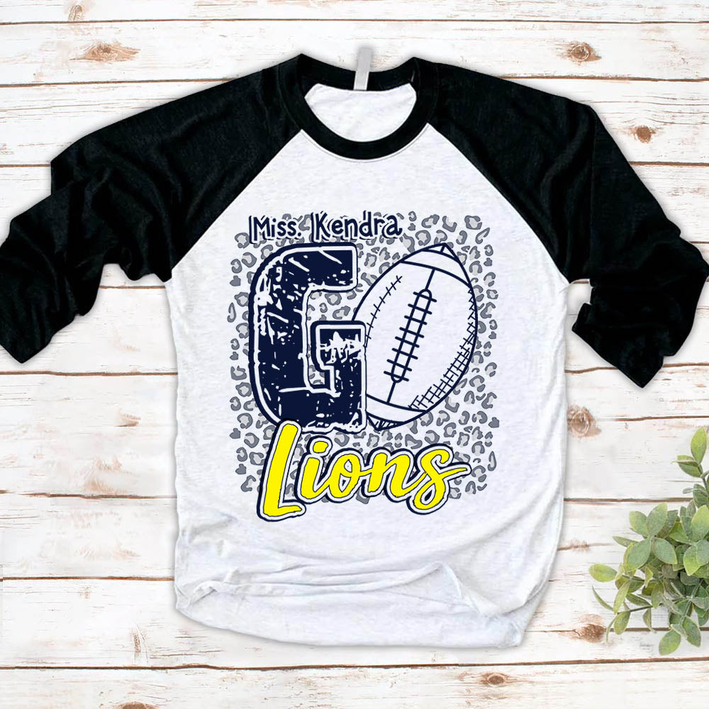 Personalized Go Lions School Spirit School Pride School Mascot Sport Team Leopard Shirt Hk10