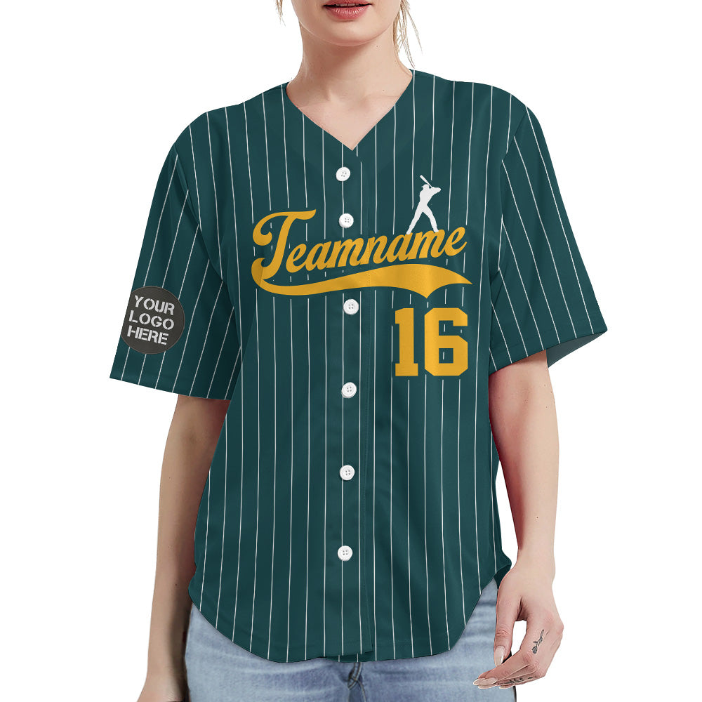 Custom Name Number Midnight Green Baseball Jersey