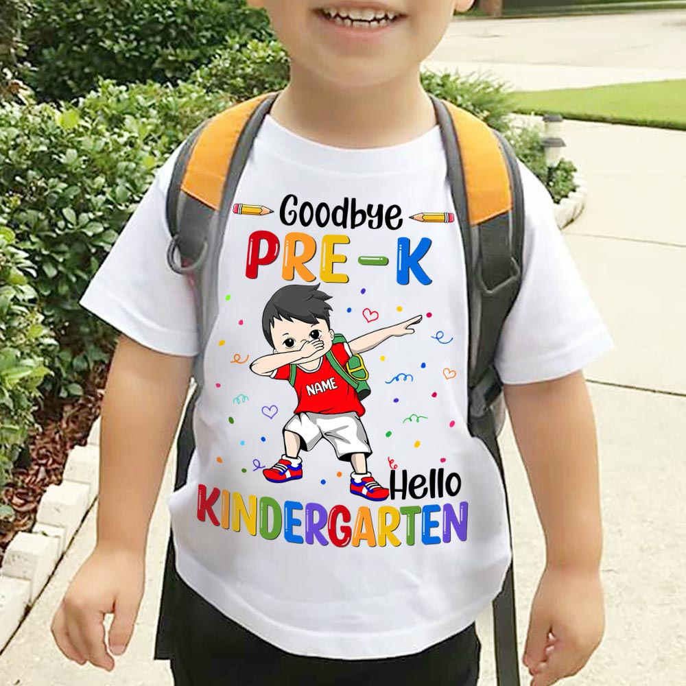 Personalized Goodbye Prek Hello Kindergarten, Pre-K Graduation, Last Day Of School Shirt Gift For Kid