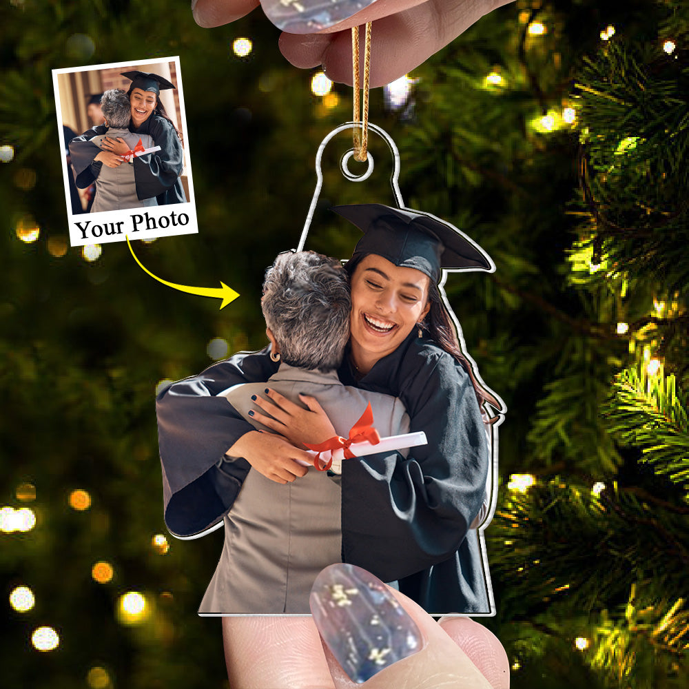 Graduation Ornament Gift For Family Member - Personalized Acrylic Photo Ornament