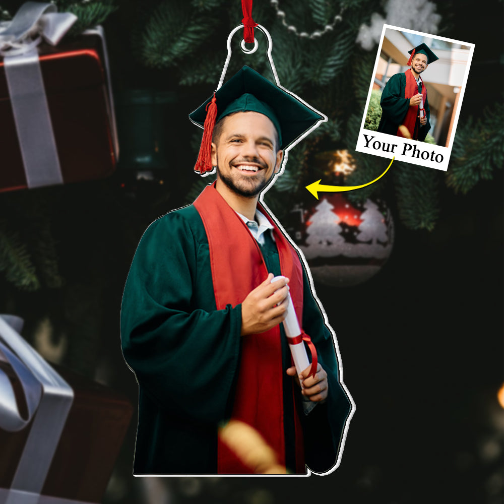 Graduation Ornament Gift For Family Member - Personalized Acrylic Photo Ornament