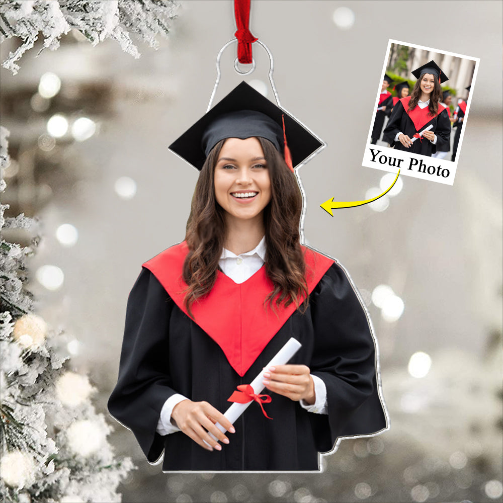 Graduation Ornament Gift For Family Member - Personalized Acrylic Photo Ornament