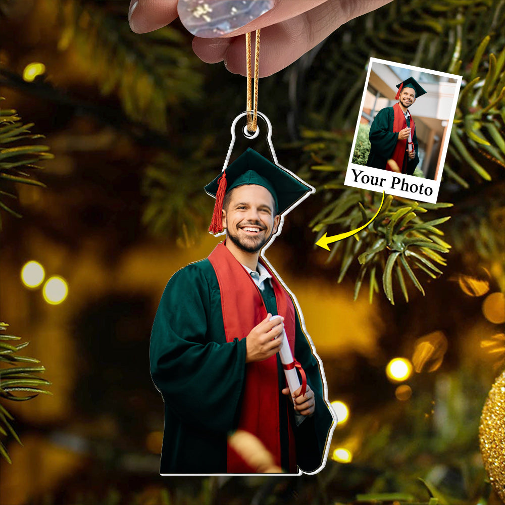 Graduation Ornament Gift For Family Member - Personalized Acrylic Photo Ornament