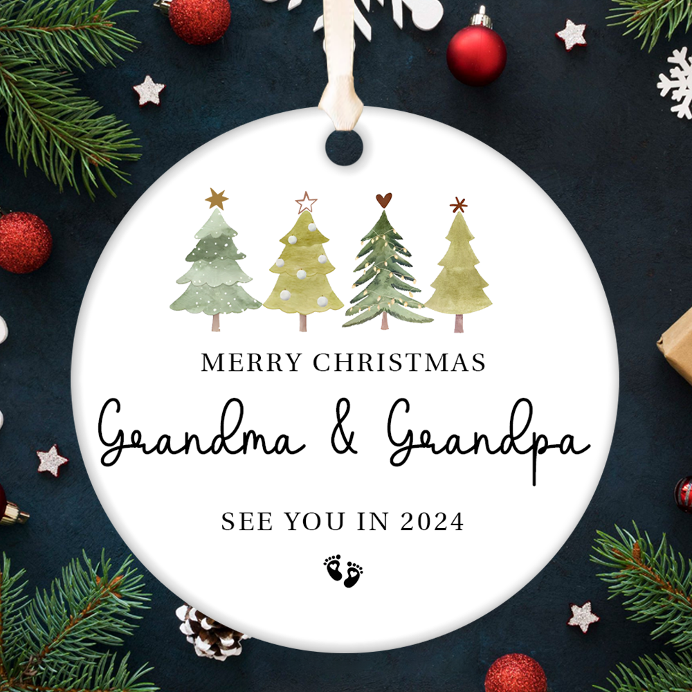 Promoted to Grandparents Ornament, Pregnancy Announcement, Reveal to Grandparents, New Baby Announcement Ornament
