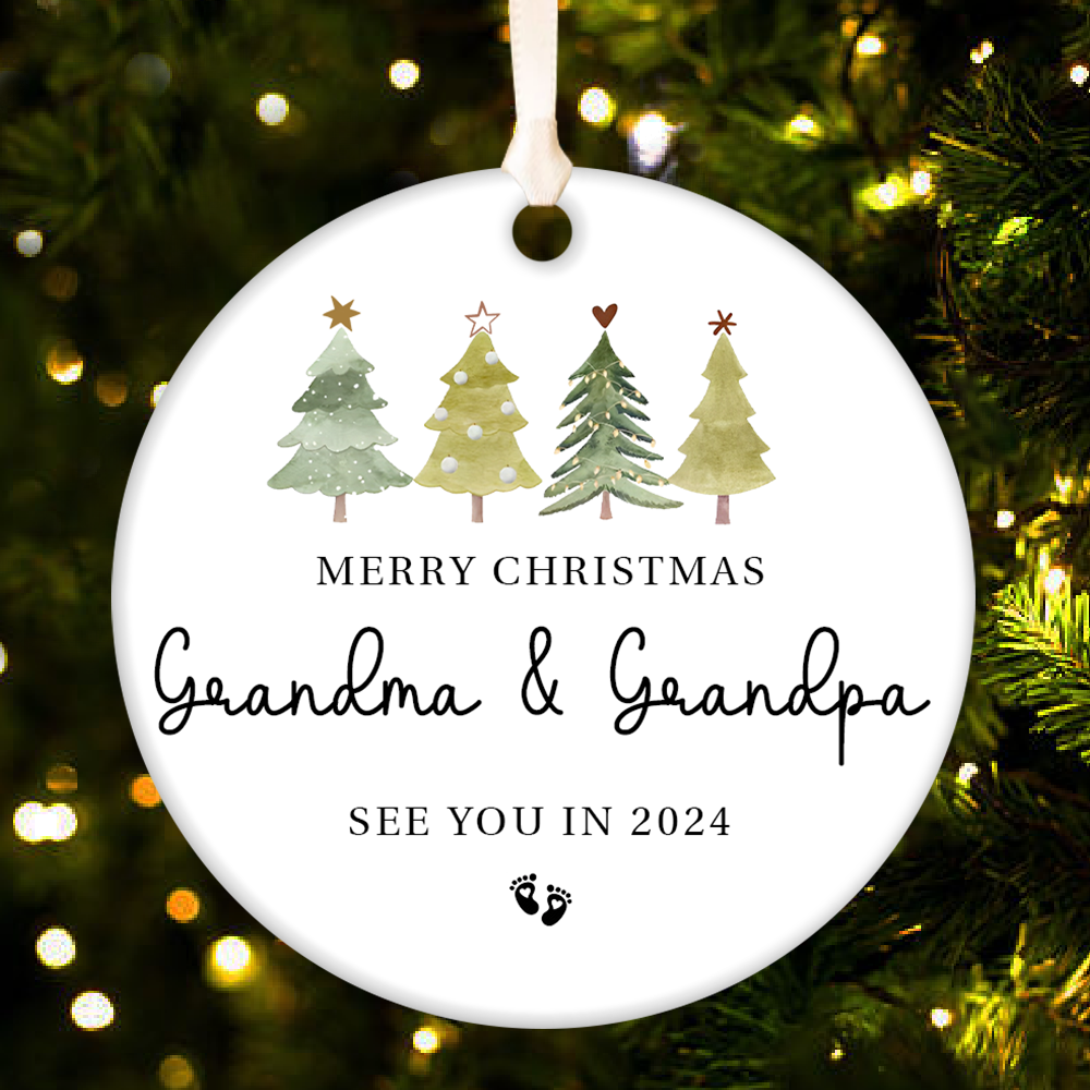 Promoted to Grandparents Ornament, Pregnancy Announcement, Reveal to Grandparents, New Baby Announcement Ornament