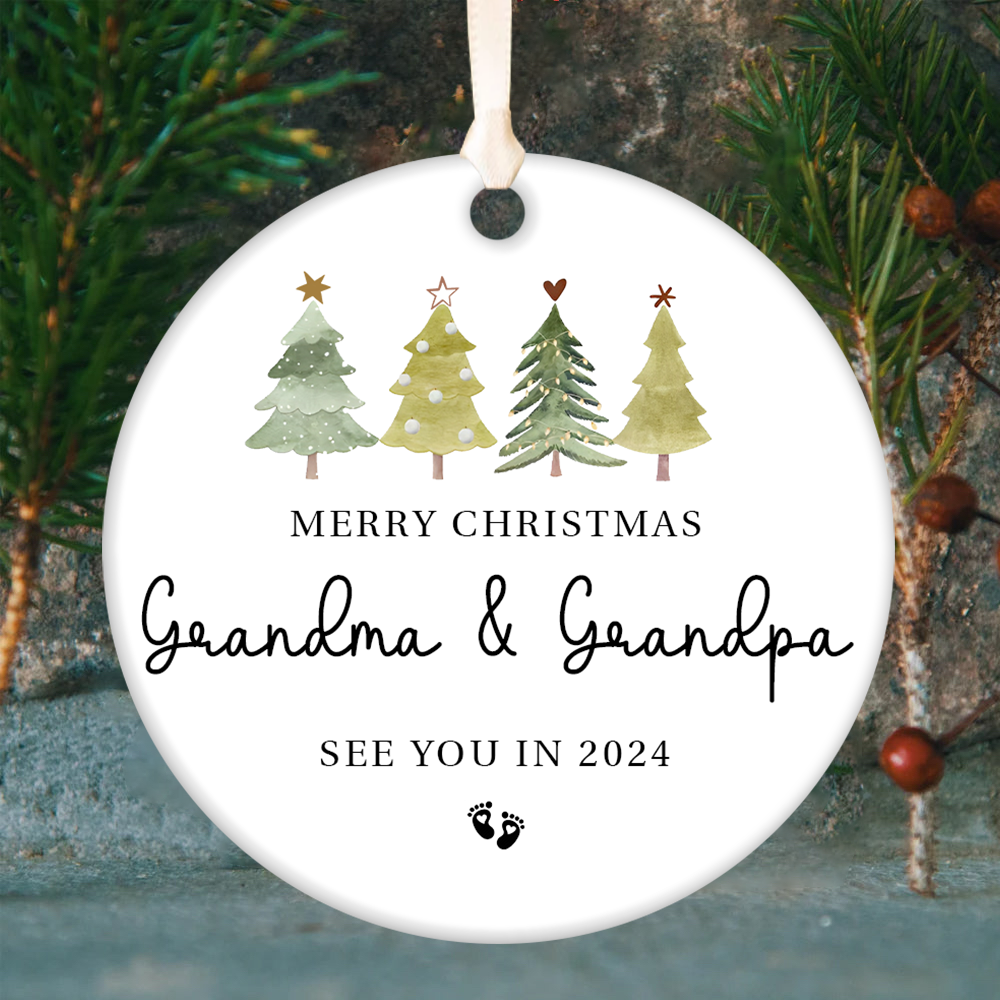 Promoted to Grandparents Ornament, Pregnancy Announcement, Reveal to Grandparents, New Baby Announcement Ornament
