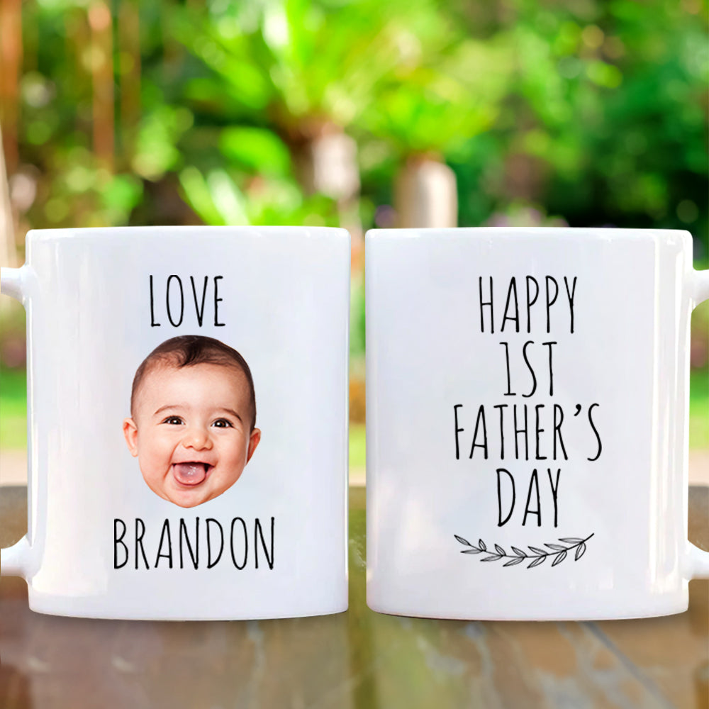 1st Father’s Day Mug, New Dad Gift - Personalized With Photo Of Baby