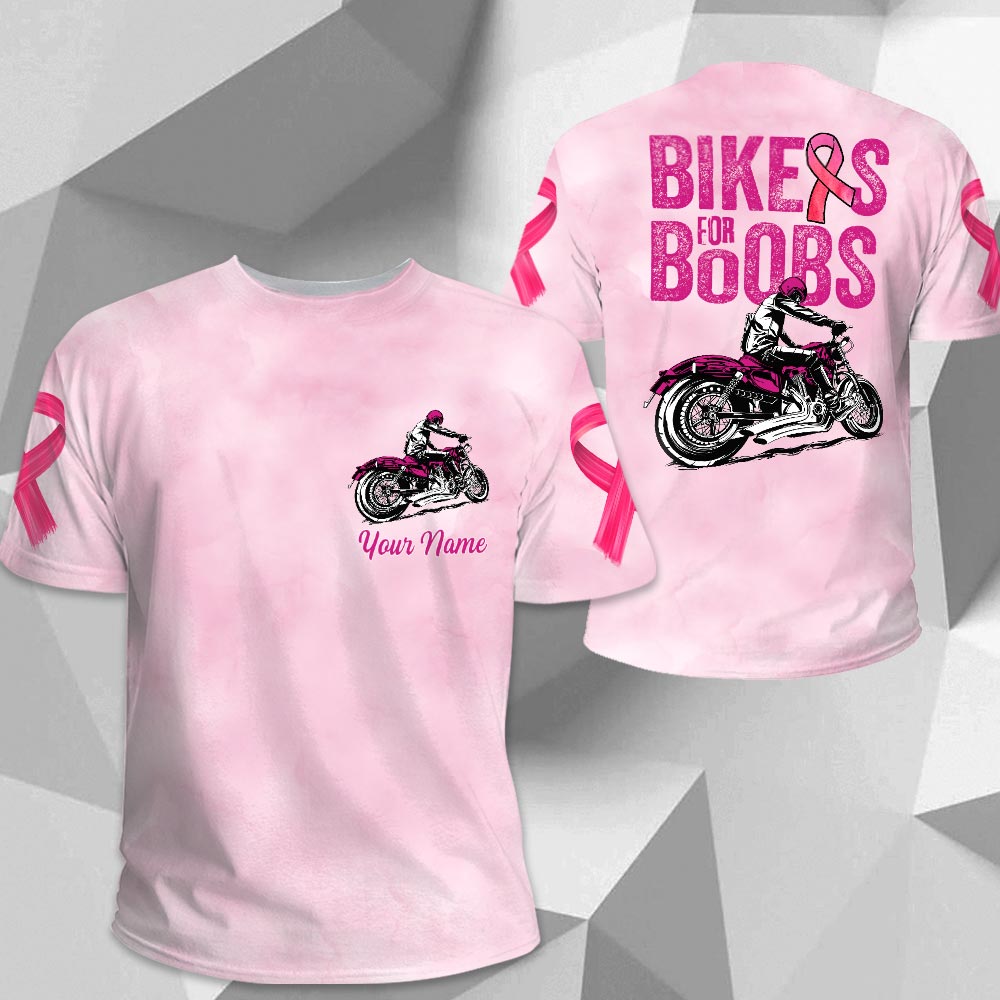 Biker For Boobs, Shirts For Bikers Helping Raise Awareness Of Breast Cancer, Name Can Be Changed Ver 2, Phts