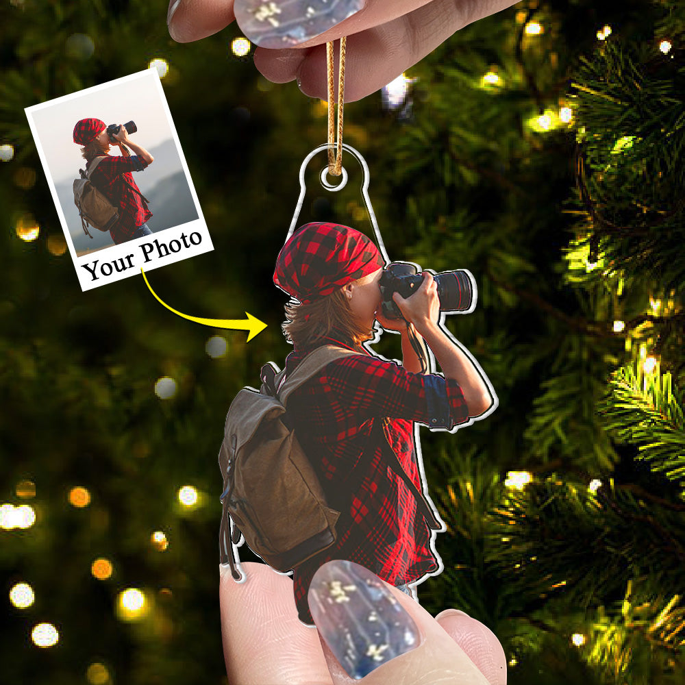 Custom Photo Photographer Acrylic Ornament - Personalized Upload Photo Acrylic Ornament For Photography Lovers