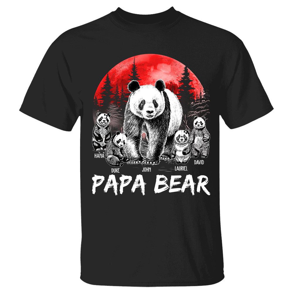 Papa Bear - Custom Bear With Kids Shirt Gift For Dad Papa