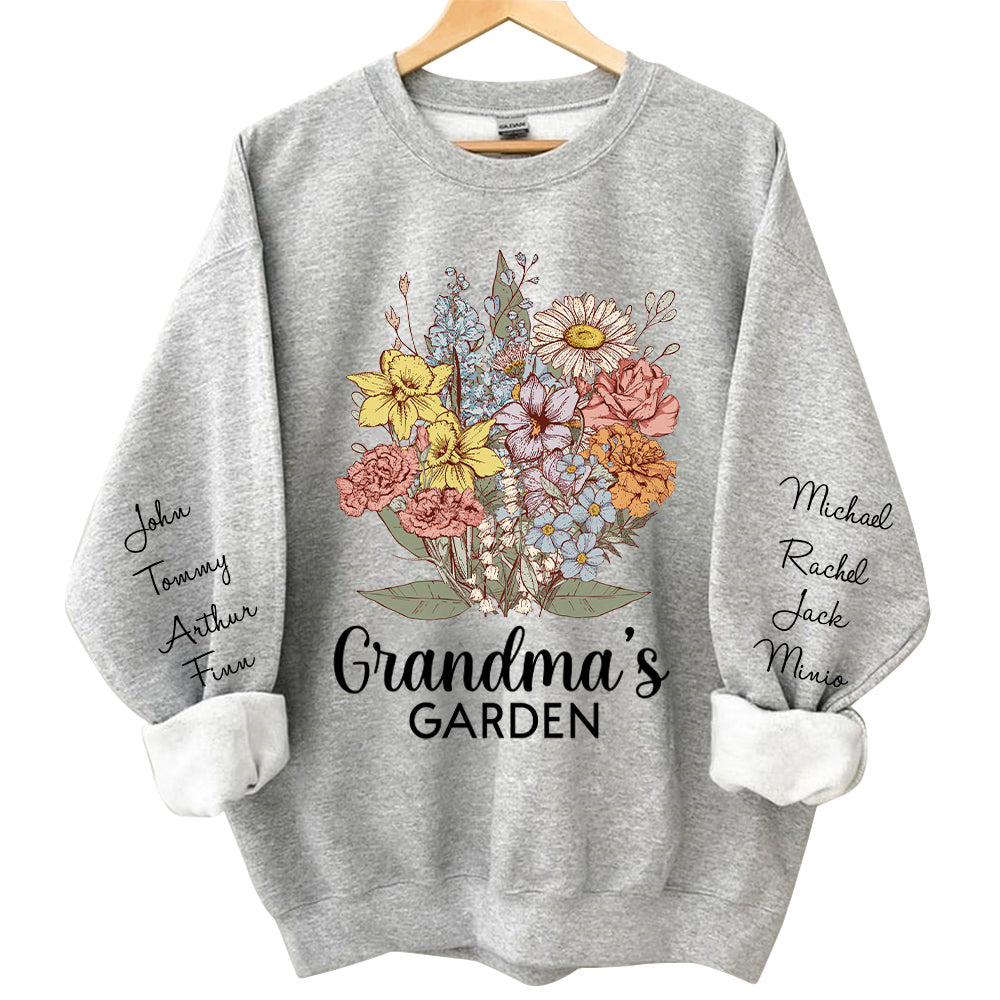 Personalized Grandma Garden Vintage Sweatshirt Gift For Grandmas - Birthday Gift For Mom