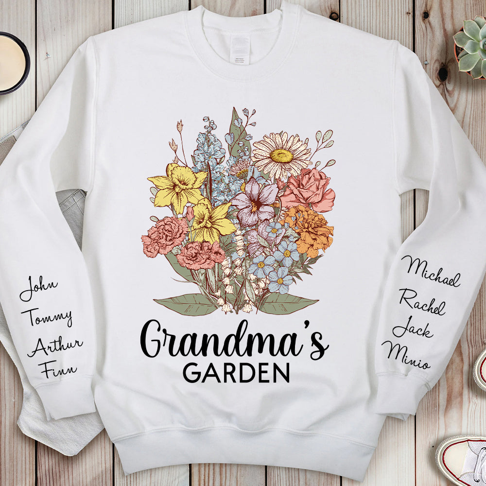 Personalized Grandma Garden Vintage Sweatshirt Gift For Grandmas - Birthday Gift For Mom