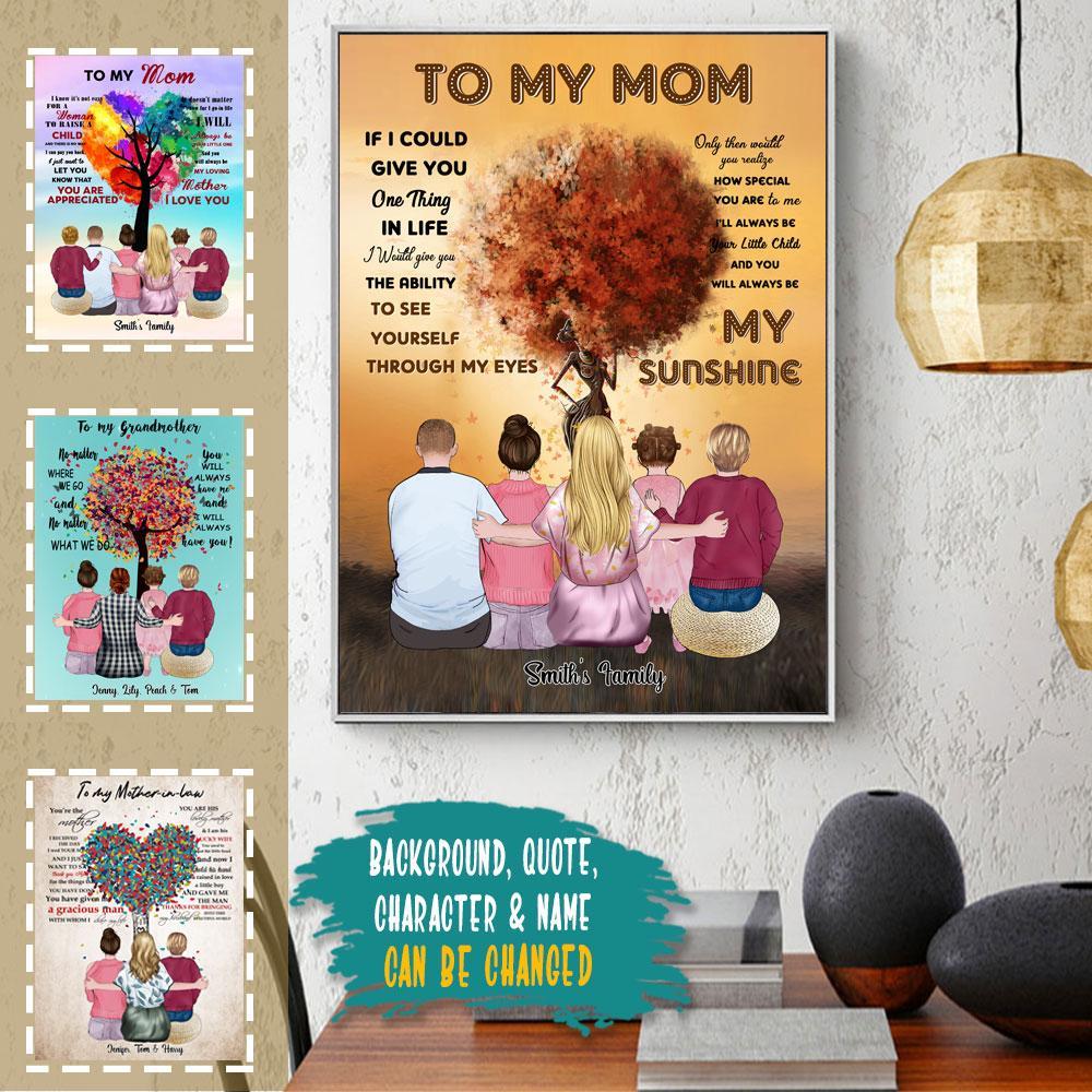 Personalized To My Mom Family Tree Poster Best Friend To My Mom You Alwats Be My Sunshine Poster Gift For Mom