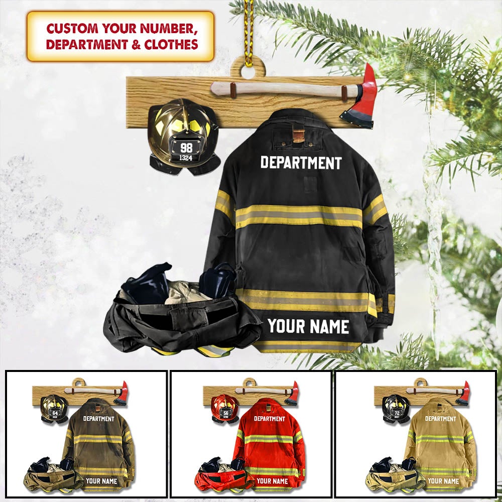Armor Custom Shaped Acrylic Personalized Ornament Gift For Firefighter Fireman