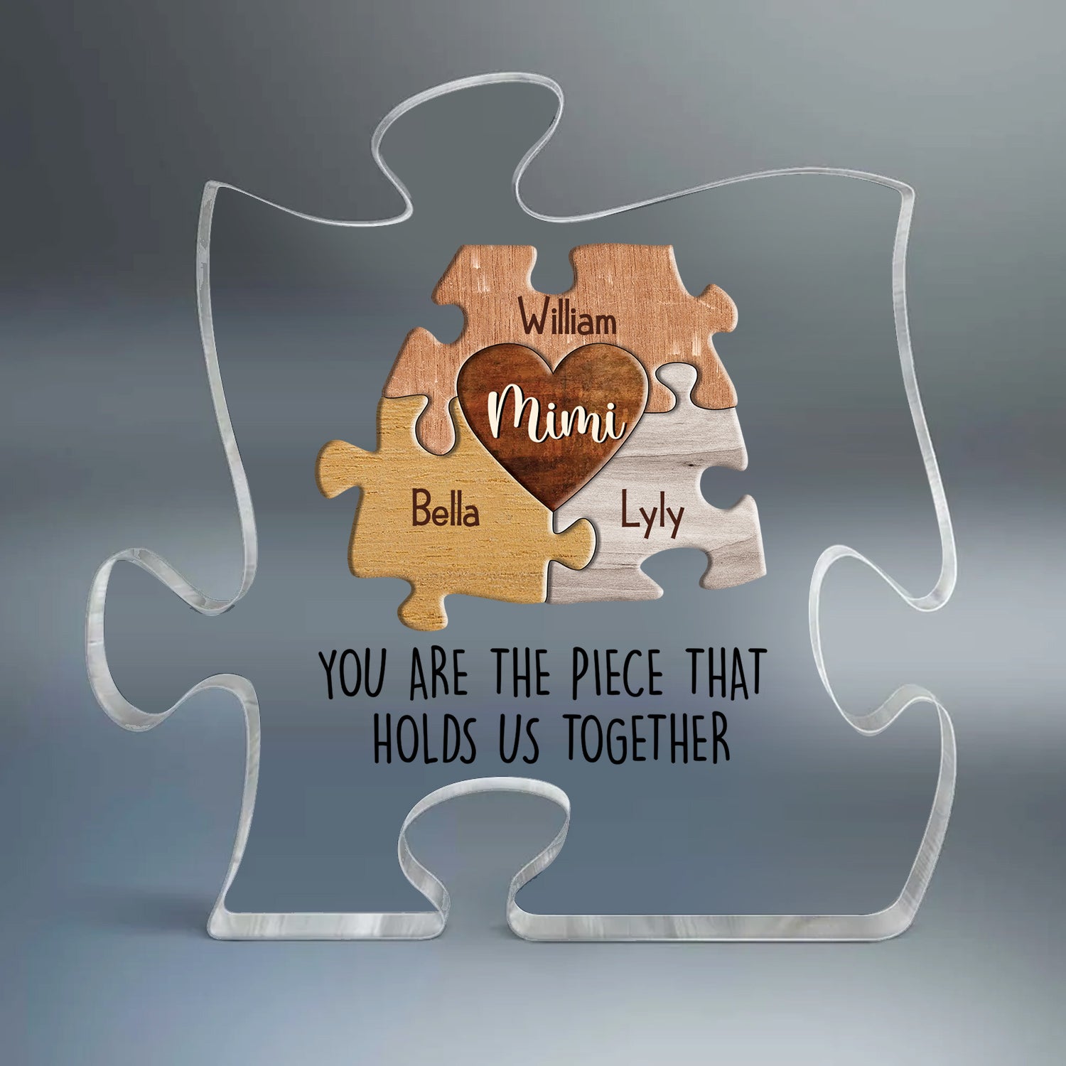 Mom You Are The Piece That Holds Us Together - Personalized Puzzle Acrylic Plaque Gift For Mom