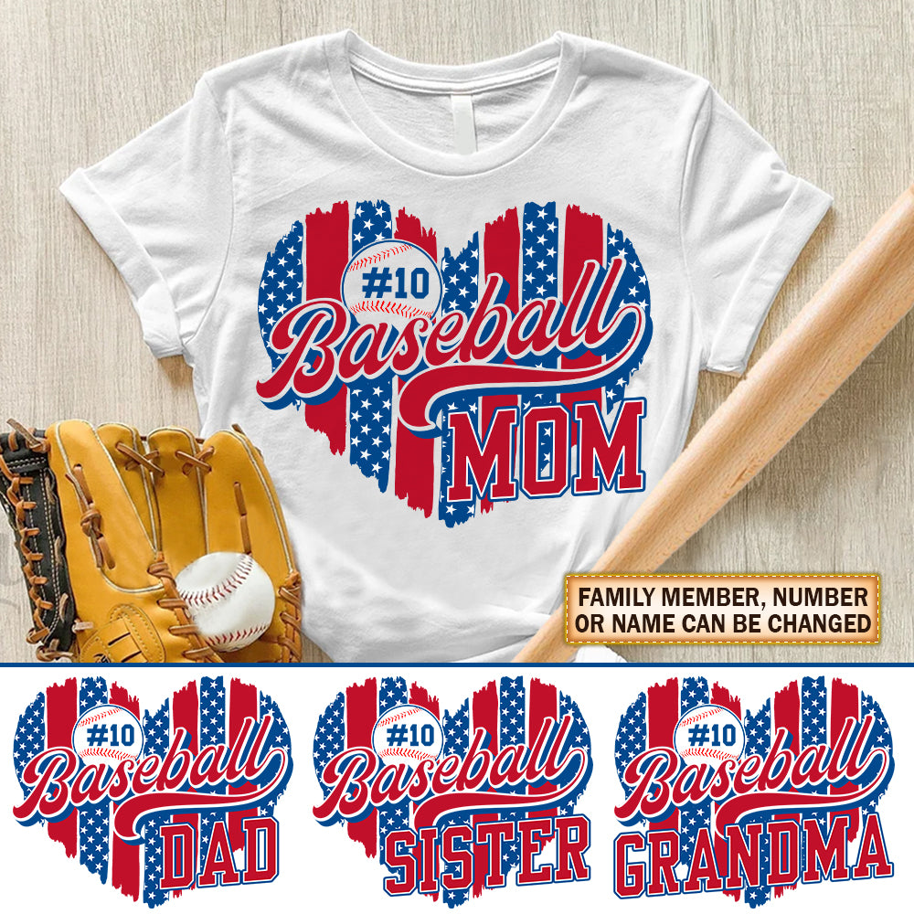 Personalized Shirt Baseball Mom Brush Stroke Heart Shirt For Baseball Family Member Hk10