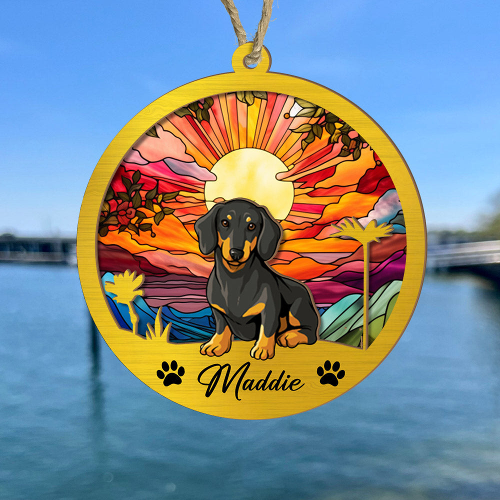 Dog Suncatcher Personalized Ornament, Pet Christmas Ornament, Dog Christmas Ornament