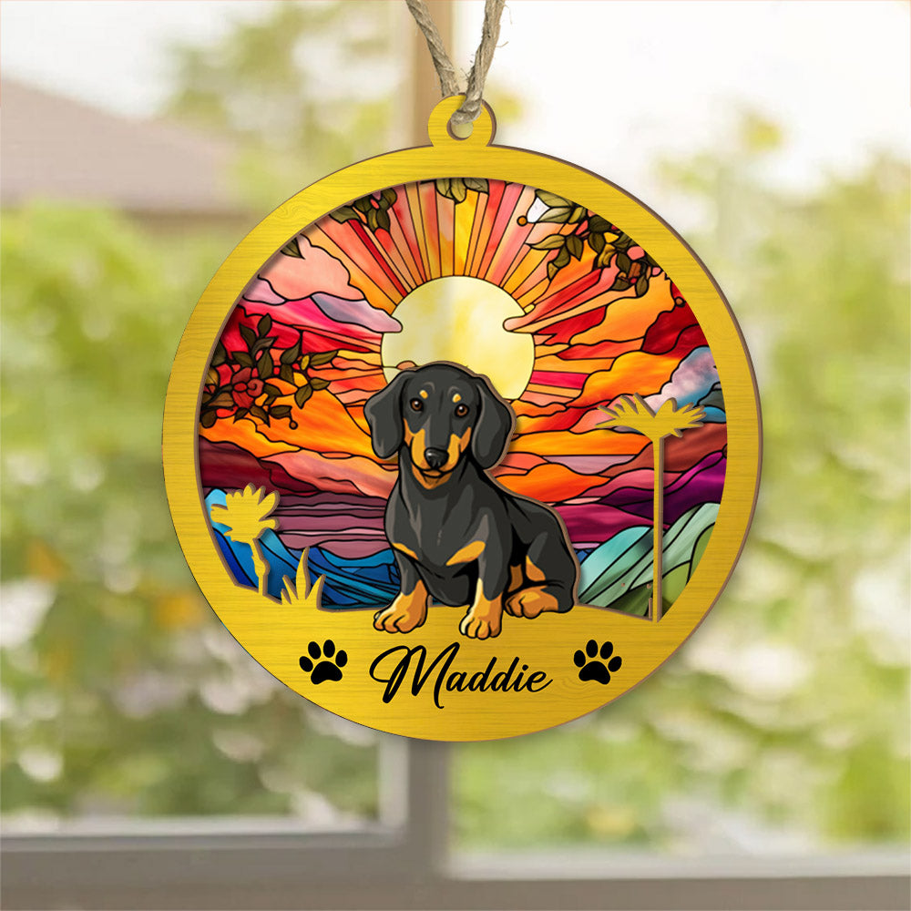 Dog Suncatcher Personalized Ornament, Pet Christmas Ornament, Dog Christmas Ornament