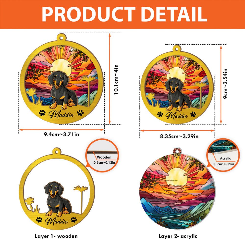 Dog Suncatcher Personalized Ornament, Pet Christmas Ornament, Dog Christmas Ornament
