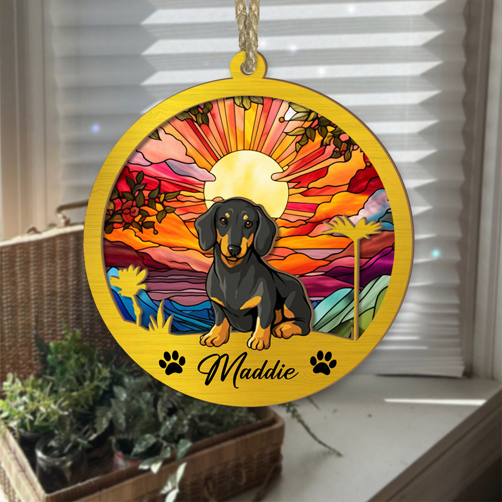 Dog Suncatcher Personalized Ornament, Pet Christmas Ornament, Dog Christmas Ornament