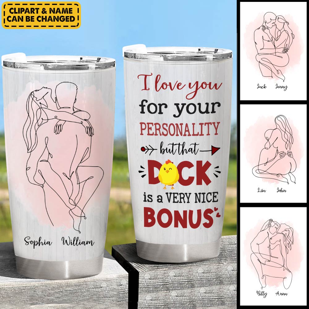 Personalized Tumbler Gift For Girlfriend Boyfriend Husband Wife - I Love You For Your Personality - Custom Valentine Day Gift