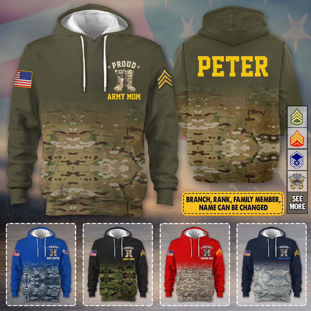 Personalized Shirt Custom Family Member Soldier Military All Over Print Shirt K1702