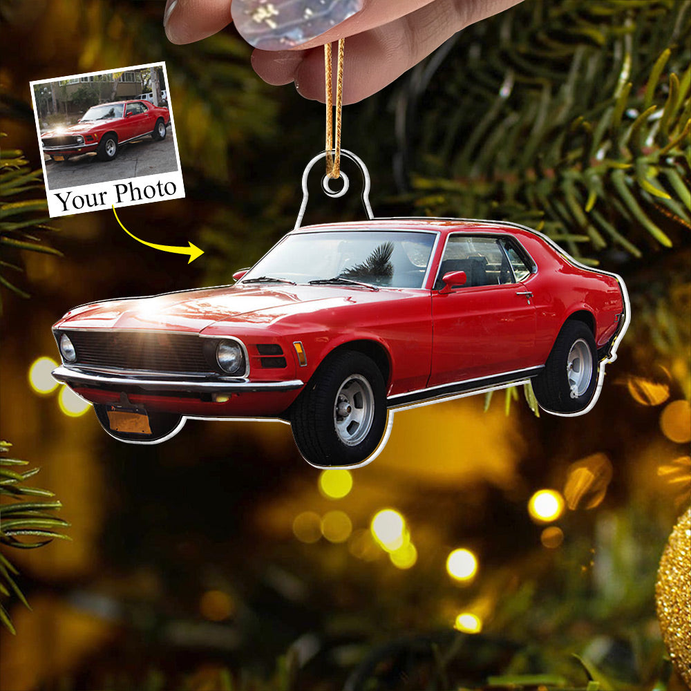 Custom Photo Acrylic Ornament Gift For Classic Car Lovers