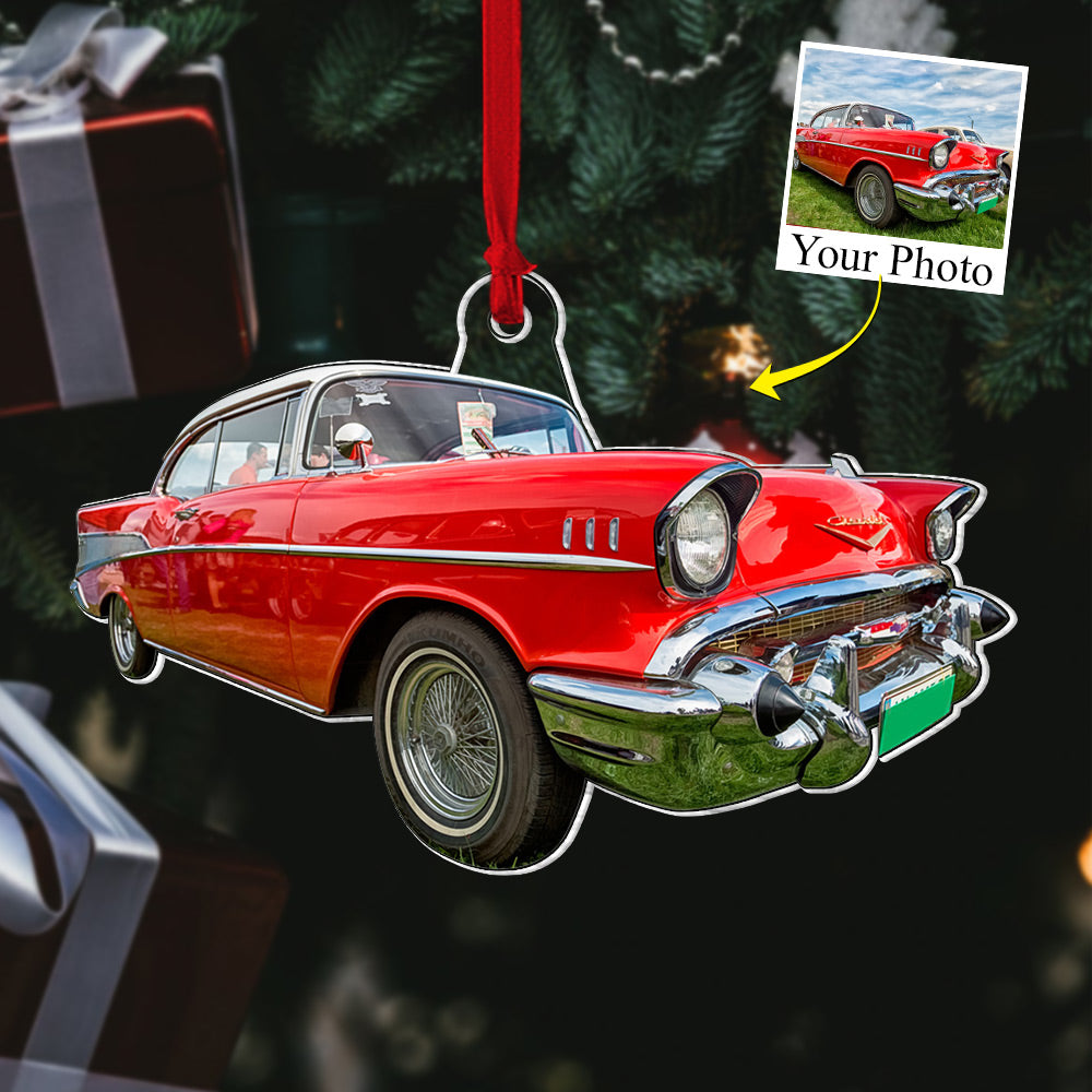 Custom Photo Acrylic Ornament Gift For Classic Car Lovers