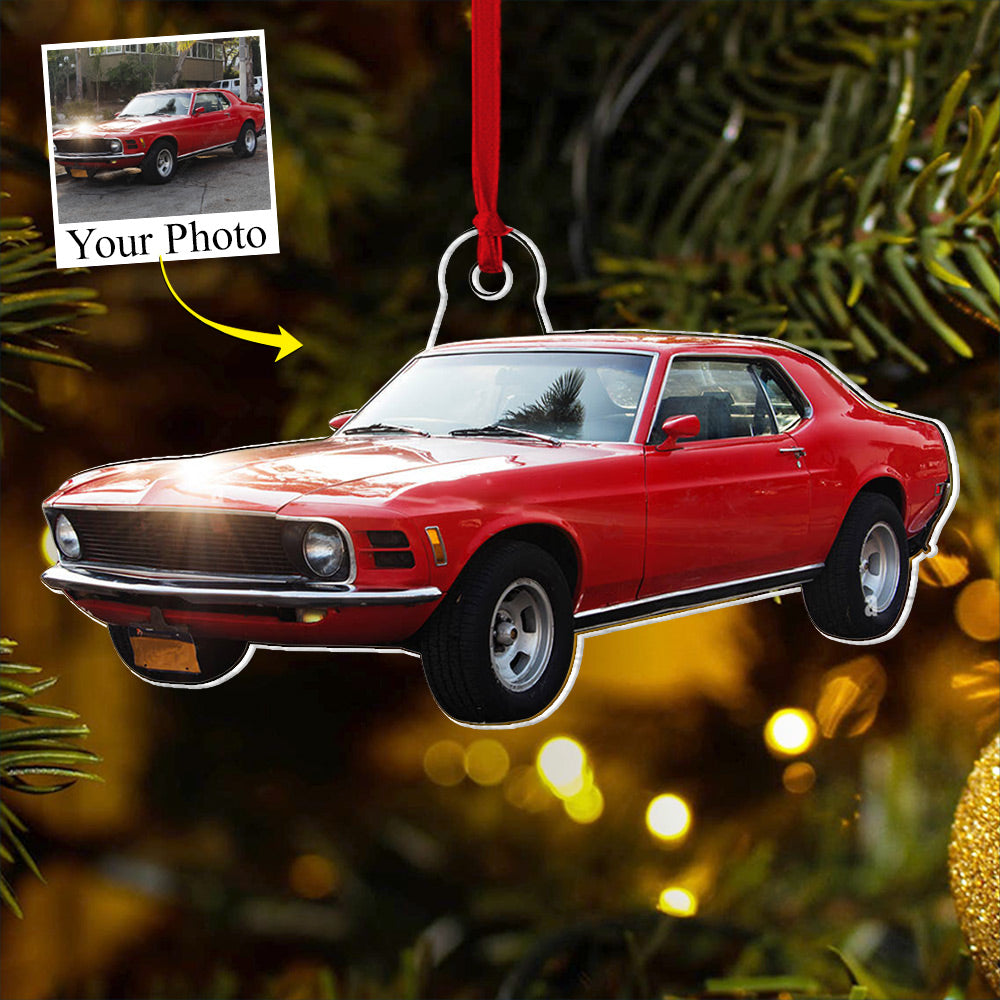 Custom Photo Acrylic Ornament Gift For Classic Car Lovers