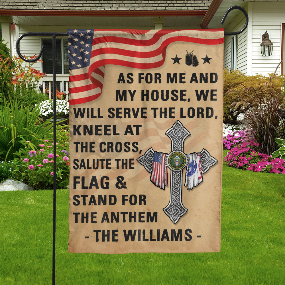 Personalized Garden Flag Serve The Lord Stand For The Anthem Personalized Gift For Veterans K1702