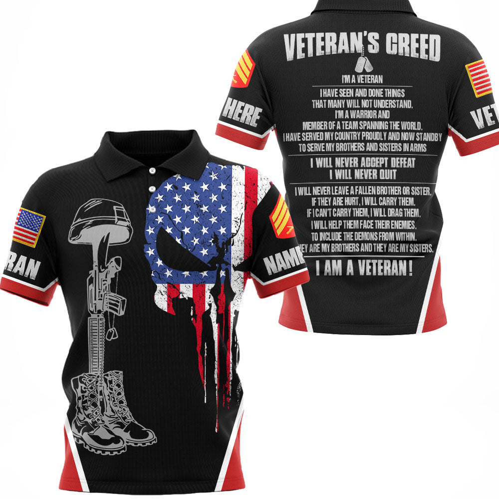 Veteran Creed All Over Print Shirt Custom All Branches Name Rank Shirt For Veteran H2511